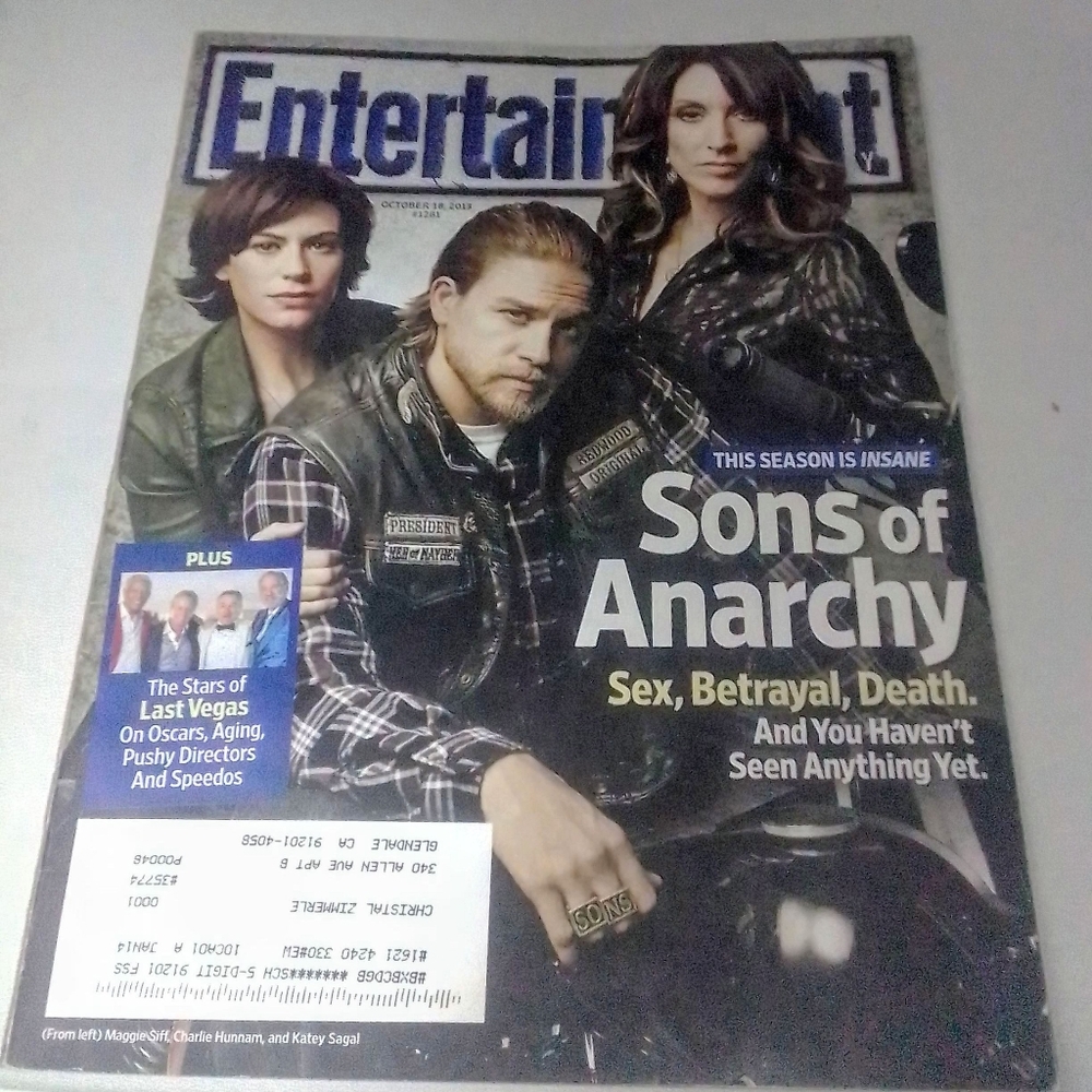 ENTERTAINMENT WEEKLY MAGAZINE - SONS OF ANARCHY COVER - October 18, 2013 #1281